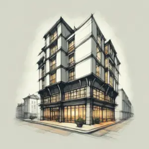 arhitectural rendering or sketch
