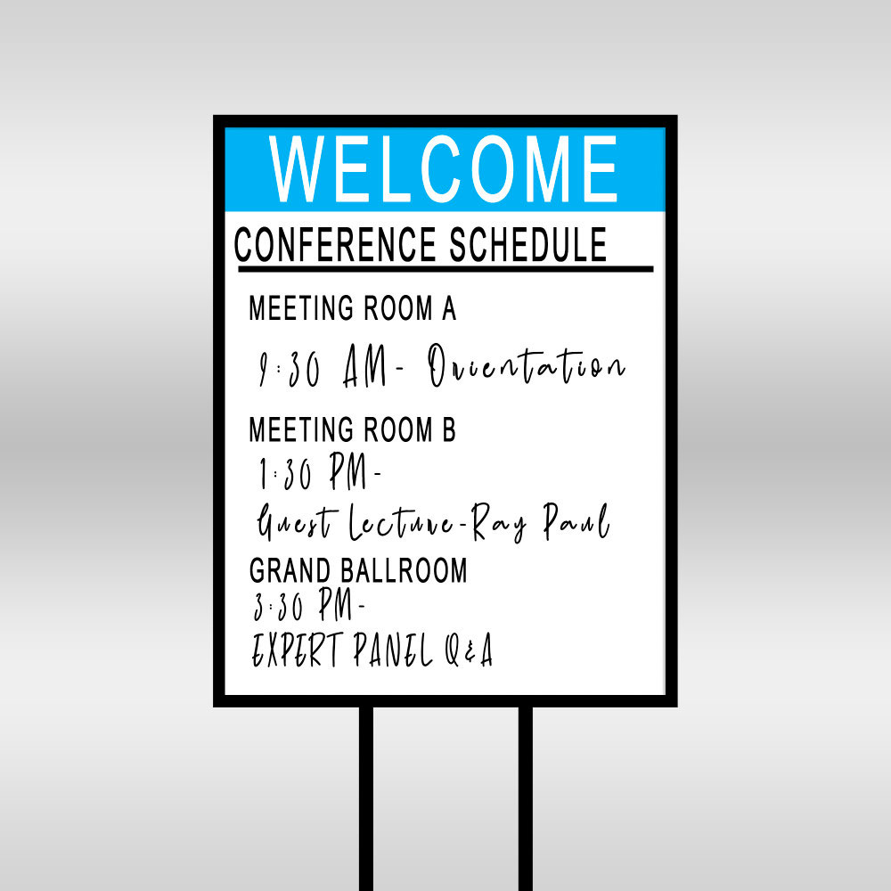 dry erase pvc sign
