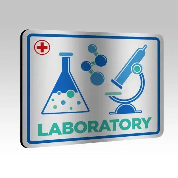 laboratory metal sign