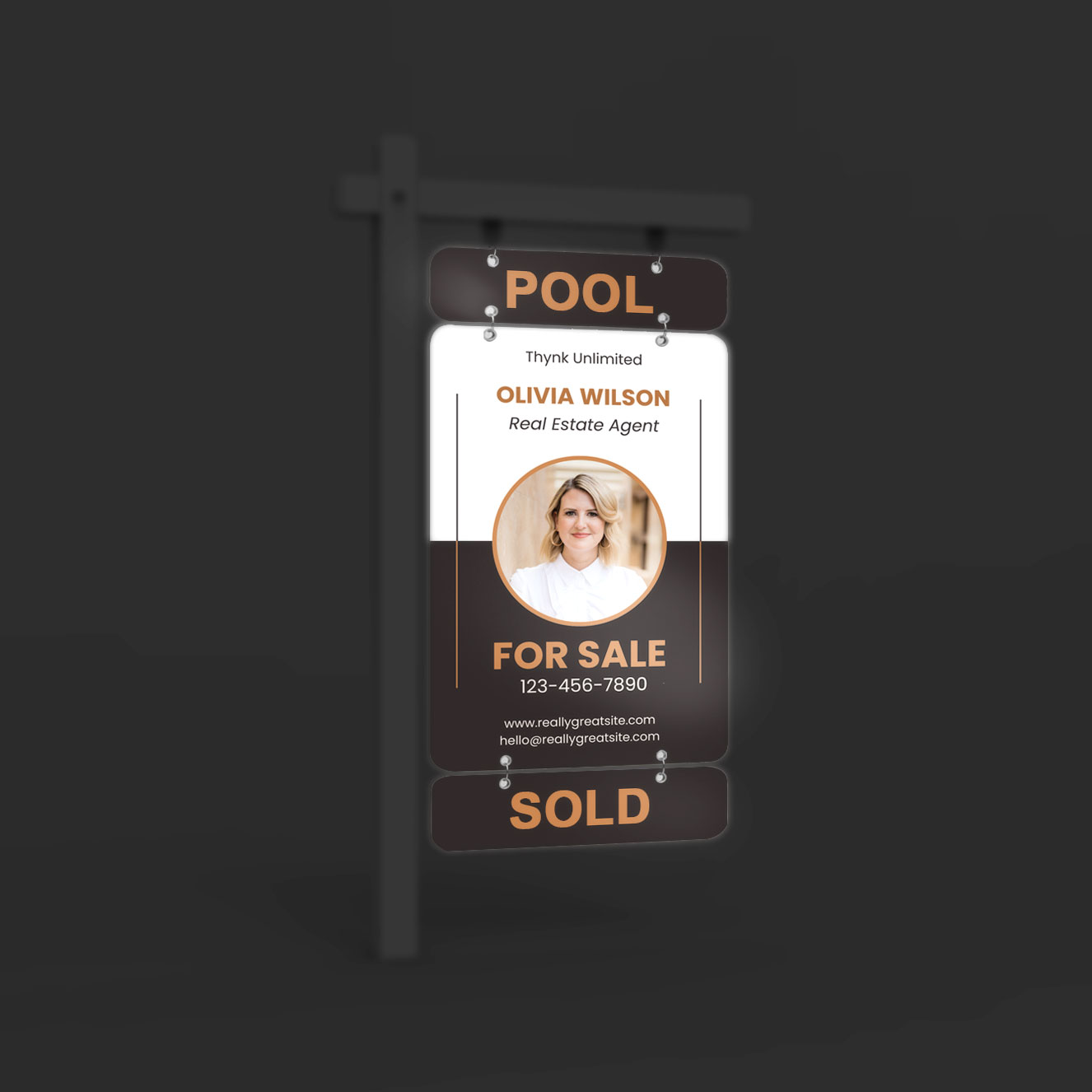 reflective aluminum real estate sign