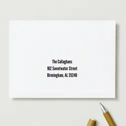 Plain with Printed Address <br> (return address on back)