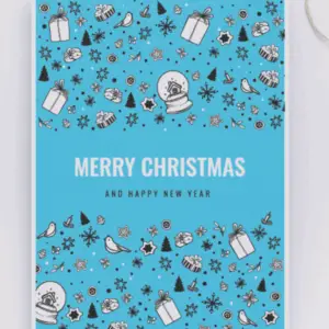 Bright Blue Merry Christmas (5x7-ANP12)