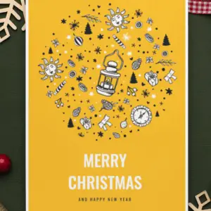 Yellow Merry Christmas (5x7-ANP9)